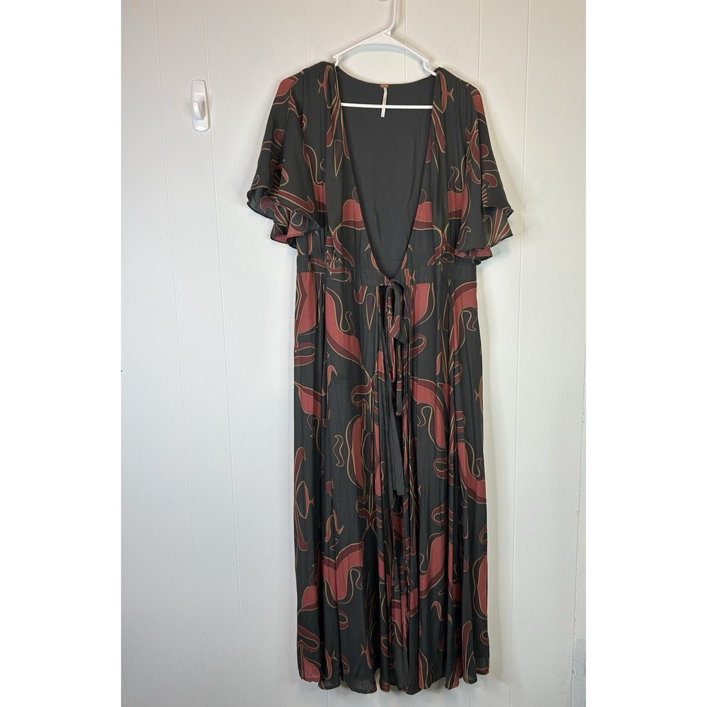 Free People Sweet Escape Floral Maxi Wrap Dress Boho Festival Size Small 198